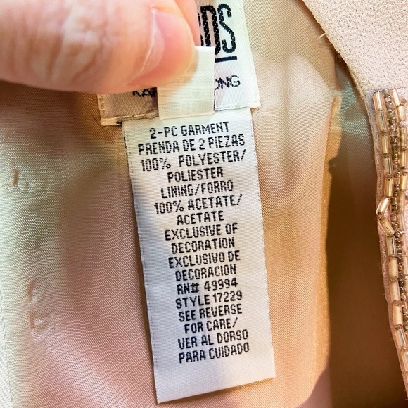 R&M Richards Karen Kwong rose chiffon beaded grandmother of the bride dress 8P - Picture 10 of 16